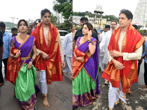 Jahnvi Kapoor Siddharth Kapoor at Tirumala temple  Photos