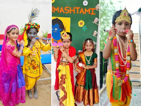 Janmashtami 2025: Beautiful Pics of Kids in Radha and Krishna Getup
