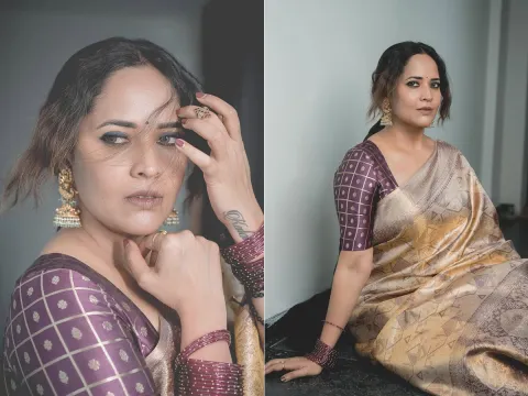Anchor Anasuya Bharadwaj Stunning Looks In Saree Photos