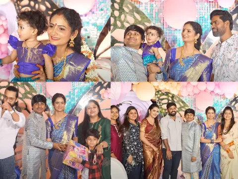 Jabardasth Rocking Rakesh And Jordar Sujatha Daughter 1st Birthday Celebrations Photos