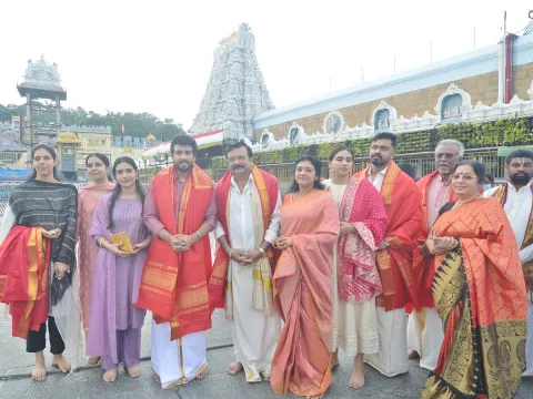 Actor Jayaram visits Tirumala temple With Family Photos