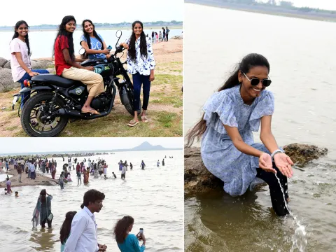 Tourists Flock to See Lower Manair Dam Photos
