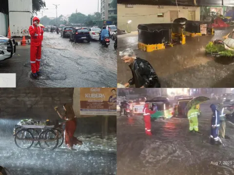 heavy rainfall in hyderabad telangana photos