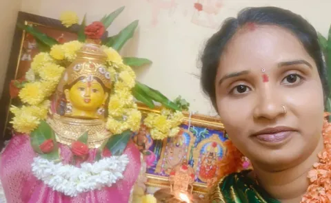 Varalakshmi Vratham 2025 Selfie With Pooja Decoration Photos