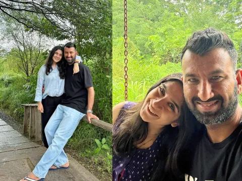 Cheteshwar Pujara couple enjoying Nature Photos