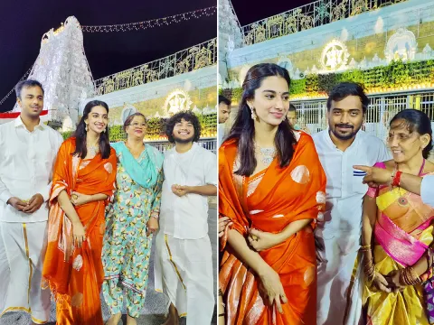 Actress Meenakshi Chaudhary at Tirumala Temple Photos