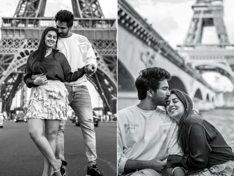 Aadhi Pinisetty Paris Vacation with Wife Nikki Galrani Photos