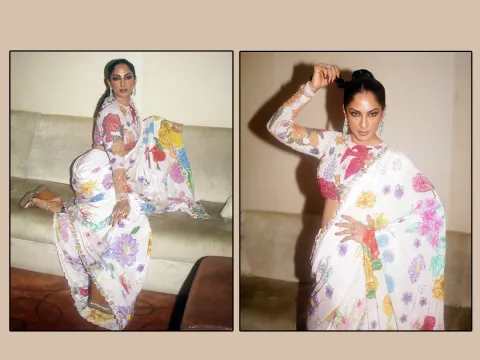 OG actress Shriya Reddy looks dazzling in a saree