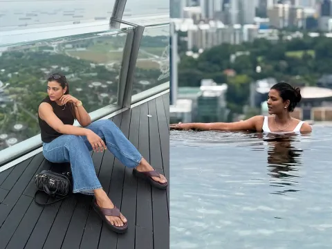 Sankranti movie lead actress is chilling in Singapore photos