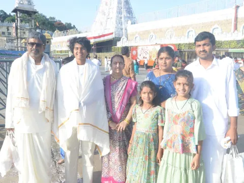 Indian Women's Cricket Team Player Sri Charani Visited Tirumala Sri Vari Temple Photos