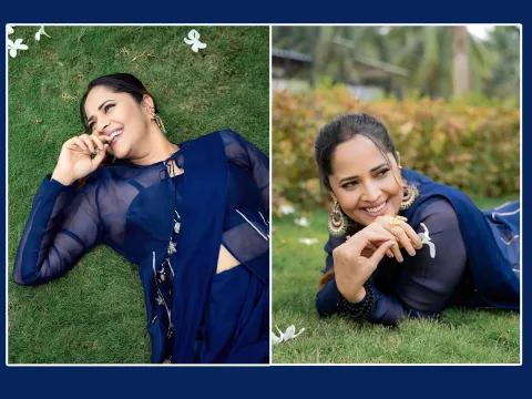 Anasuya looks like this amazing with flowers in the park (photos).