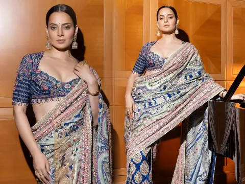 Actress Kangana Ranaut Latest Pictures In Saree Photos