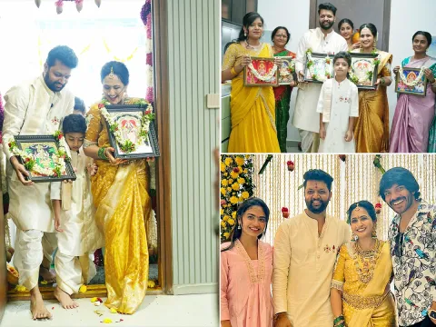 Bigg Boss Fame Anchor Lasya Manjunath New Housewarming Photos