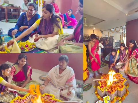 Court movie Actress Sridevi performed Ganapathi homam At Her home Photos