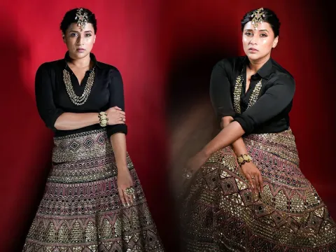 Actress Mannara Chopra is immersed in Diwali celebrations photos