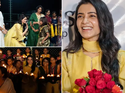 Samantha's Diwali Celebrations with Kids (Photos)