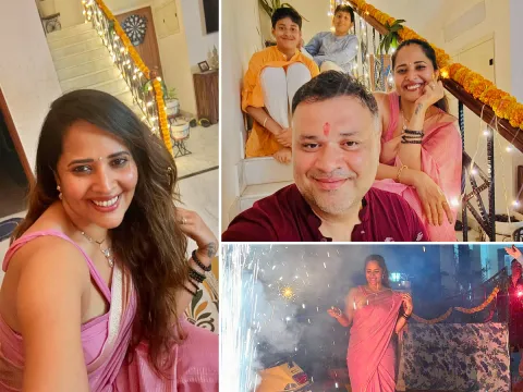 Tollywood Actress Anasuya Bharadwaj Diwali Celebrations 2025