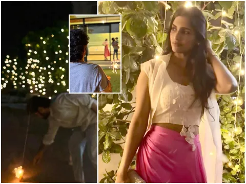 Actor Nithiin Diwali Celebrations With His Wife Shalini Kandukuri Photos
