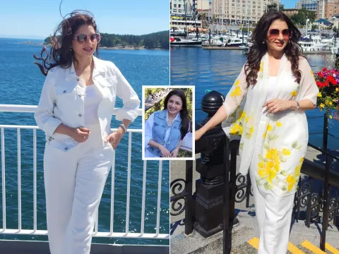 Senior Actress Bhagyashree Canada Trip Photos