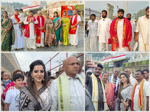 Actor Rohit, Kona Venkat, Actress Ashu Reddy in Tirumala Tirupati Photos