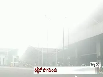 పొగమంచుతో 90 విమానాలు రద్దు - Sakshi