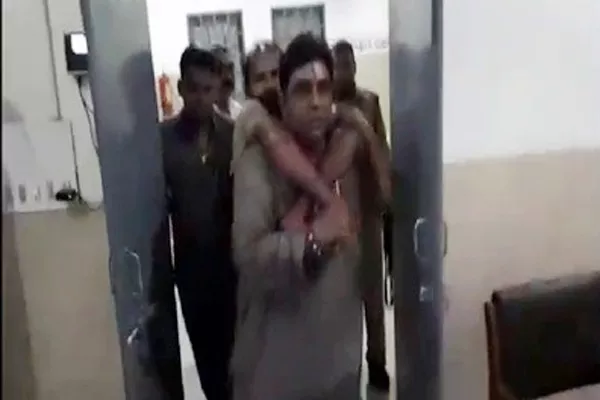 UP MLA carries road accident victim into Hospital