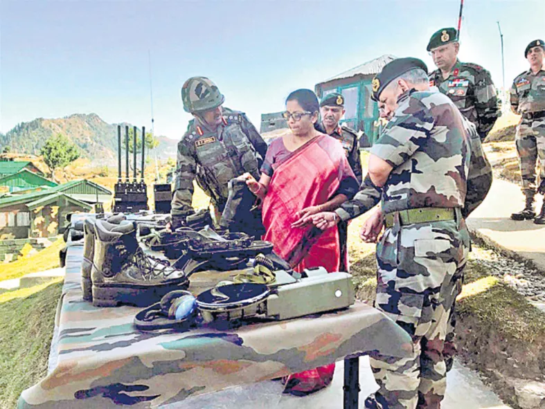 Minister Nirmala Sitharaman visits forward post at LoC - Sakshi