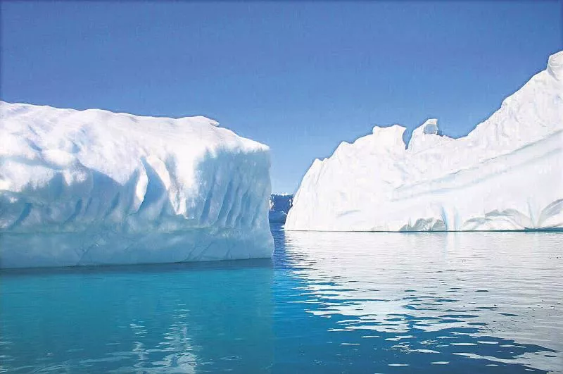 Slowly melting ice in the Antarctica continent