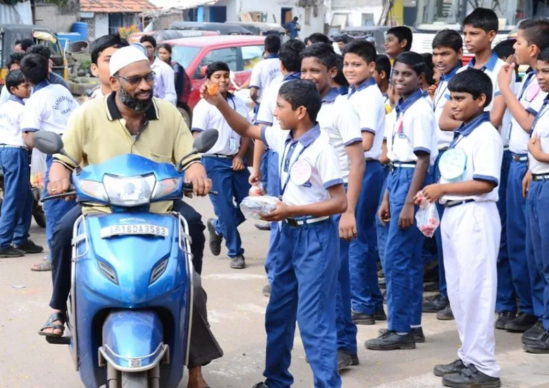 school students Innovative program for two wheeler riders