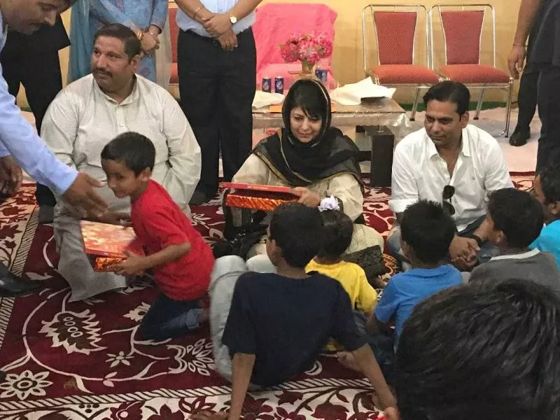 Mehbooba celebrates Diwali with orphans