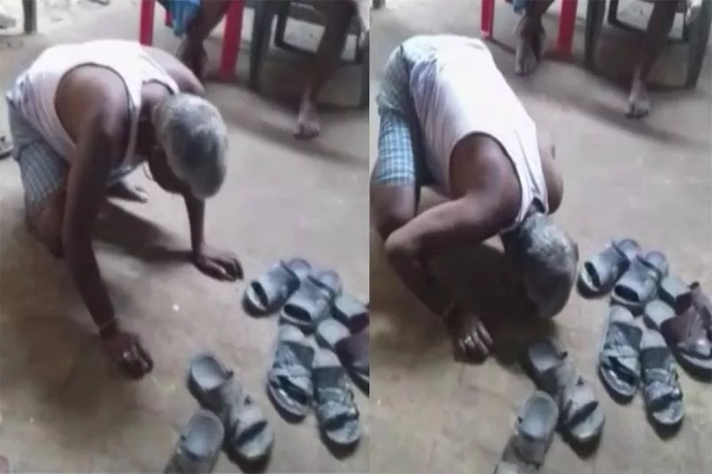 A Man punished to spit and lick in Bihars Nalanda