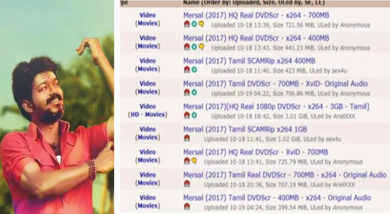 Mersal leaked online on the day of release