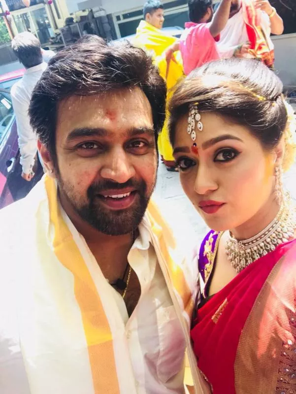 Chiranjeevi Sarja and Meghana Raj  get engaged - Sakshi