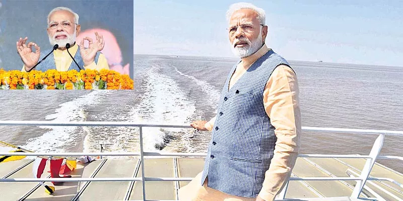 PM Narendra Modi Launches Ro-Ro Ferry Service - 'Dream Project  - Sakshi