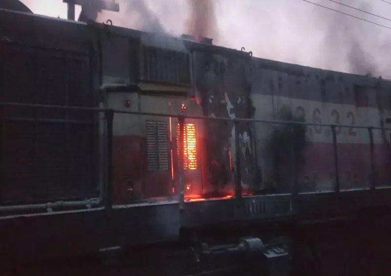 fire accident in vishaka to odisa train - Sakshi