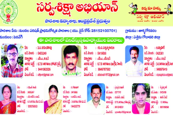 teachers photos and mobile number  Mandatory in  notice board - Sakshi