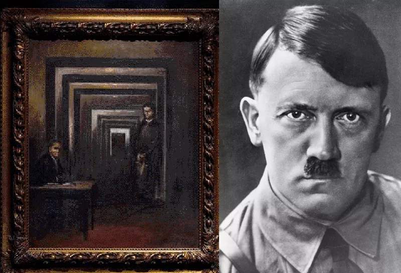 Oil painting by Adolf Hitler attacked - Sakshi