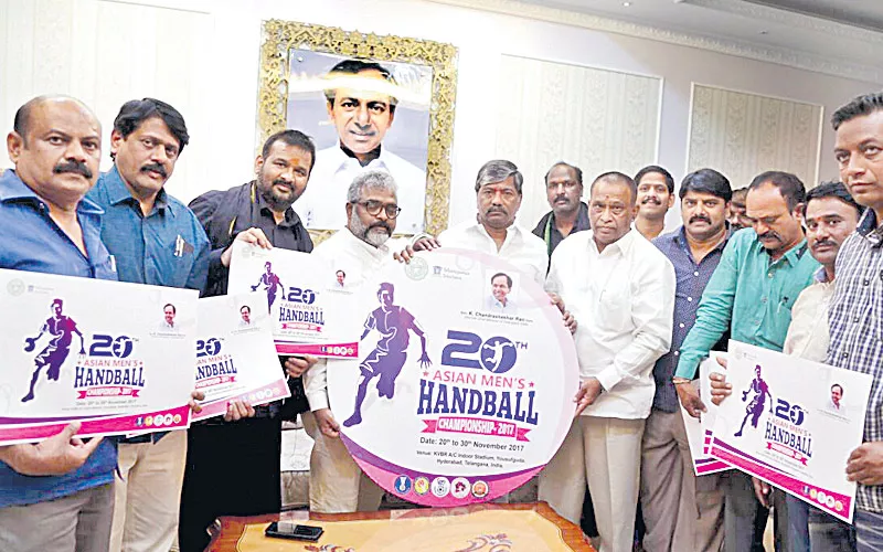  Handball of Asian event poster launched - Sakshi