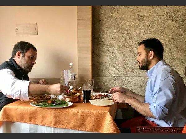 Tejasvi yadav twitted about his lunch with Rahul Gandhi - Sakshi