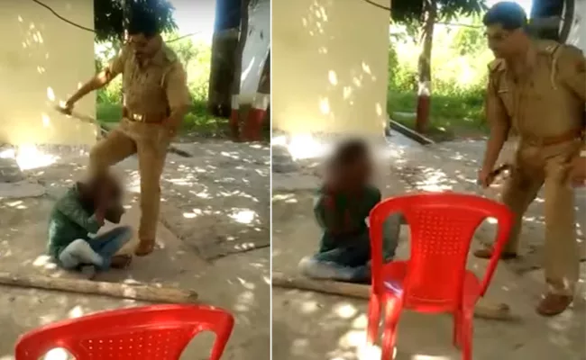 Minor Tortured by UP Cop Video Viral - Sakshi - Sakshi - Sakshi