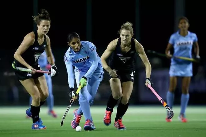 India thrash Kazakhstan, enter semis of Asian women's hockey - Sakshi