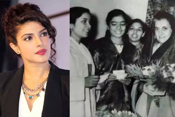 Priyanka Chopra Family with Indira Gandhi Viral - Sakshi