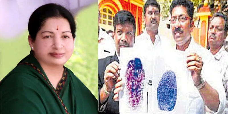 jayalalitha finger prints on Party candidate nomination papers  - Sakshi