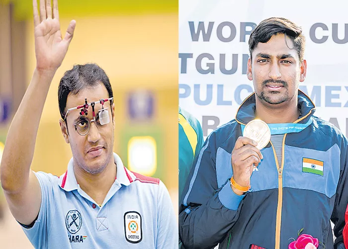 ommonwealth Shooting Championships golden medals - Sakshi