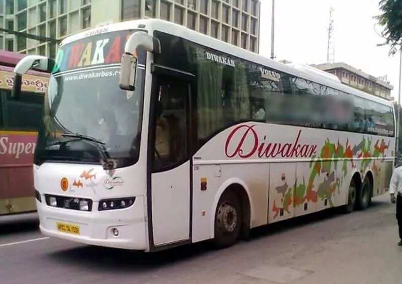 public fear about diwakar travel busses rash driving - Sakshi