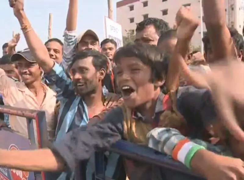 India vs Sri Lanka at Visakhapatnam, fans celebrations at ysr stadium - Sakshi