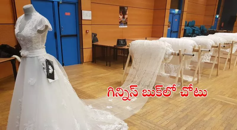 World’s longest wedding DRESS TRAIN can almost cover Mt EVEREST - Sakshi