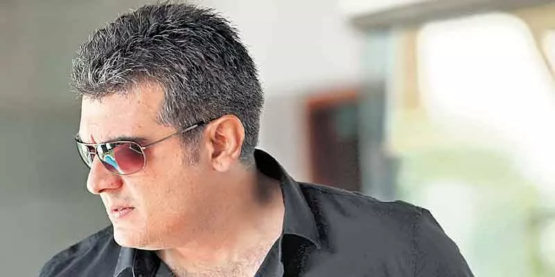 Ajith's new look for Viswasam has him ditching the salt-and-pepper hair - Sakshi