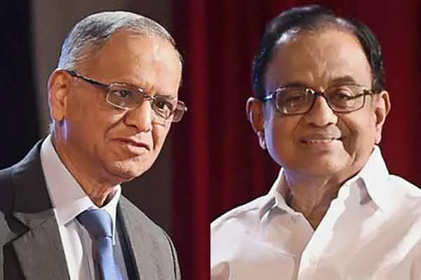 P Chidambaram, NR Narayana Murthy spar over Aadhaar - Sakshi