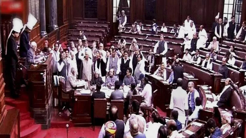 Chaos In Rajya Sabha Over Anant Kumar Hegde's Comments - Sakshi